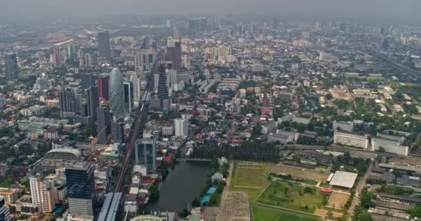 Bangkok Tailandia Aérea V110 Cruce Phaya Tailandesa Vista Del Paisaje — Vídeos de Stock