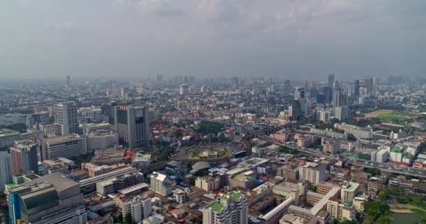 Bangkok Thailandia Aerial V133 Panorama Lento Bangkok Vicino Victory Monument — Video Stock
