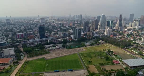 Bangkok Thailand Aerial V140 Зоны Охраны Королевского Дворца Отдаленные Виды — стоковое видео