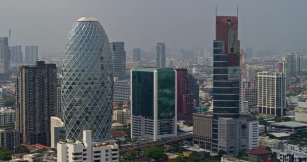 Bangkok Thailandia Aerial V123 Panorama Del Paesaggio Urbano Bangkok Dal — Video Stock