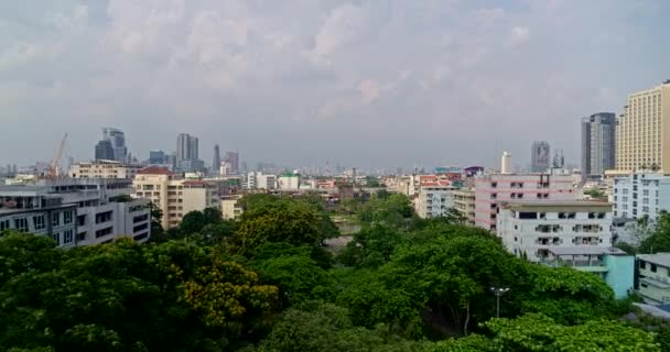 Bangkok Tailandia Aérea V139 Bajo Detalle Del Parque Santiphap Vista — Vídeos de Stock