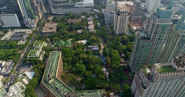 Bangkok Thailand Aerial V156 Birdseye Cityscape Construction Water View Flight — стокове відео