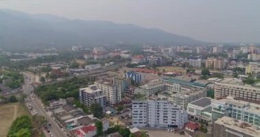 Chang Mai Tayland Havacılık v3 Konut manzarasının alçak görüntüsü - Mart 2018