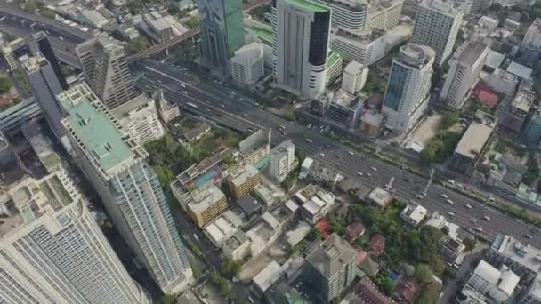 Bangkok Thaïlande Aerial V178 Birdseye View Volant Vers Arrière Dessus — Video