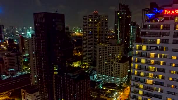 Bangkok Thailand Aerial V183 Hyperlapse Volando Hacia Atrás Desde Los — Vídeo de stock