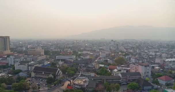 Chang Mai Thailand Aerial V10 Flying City Mountains Path Road — Stock Video