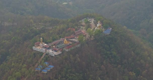 Chang Mai Thaïlande Vue Aérienne Panoramique Birdseye Temple Avec Les — Video