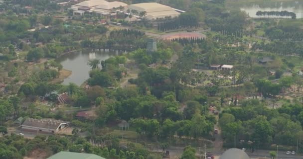Chang Mai Ταϊλάνδη Aerial Panning Birdseye Sprawling Official Garden Μάρτιος — Αρχείο Βίντεο