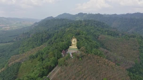 Phang Nga Tailandia Aéreo Volando Bajo Hacia Sobre Guan Yin — Vídeos de Stock