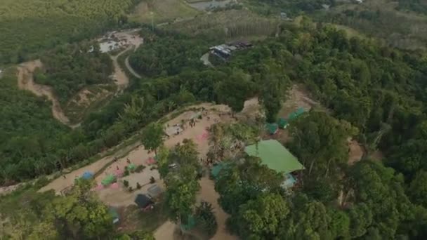 Phang Nga Thailand Aerial Birdseye Uitzicht Vliegen Rond Samet Nangshe — Stockvideo