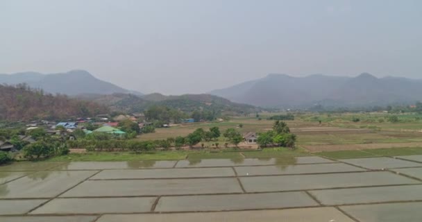 Thung Tailandia Aerial V13 Volando Bajo Sobre Cultivos Agrícolas Marzo — Vídeos de Stock