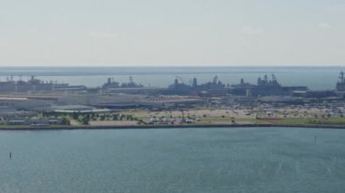 Norfolk Virginia Havacılık v40 Donanma Tersanesi Panoramik Manzarası - Ekim 2017