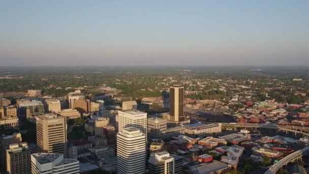 Richmond Virginia Aerial Birsdeye Panoramic Sunset Cityscape Views Říjen 2017 — Stock video