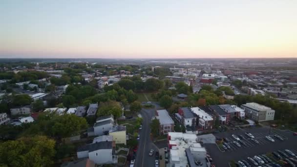 Richmond Virginia Aerial V16 Birdseye Vue Panoramique Sur Coucher Soleil — Video