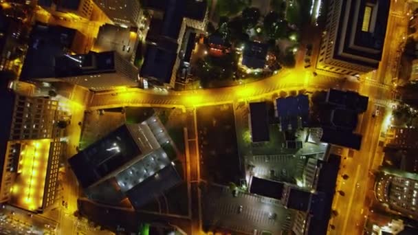 Вертикальный Ночной Вид Центр Города Октябрь 2017 — стоковое видео