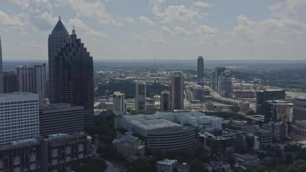 亚特兰大佐治亚州航空609泛左右拍摄商业摩天大楼在市中心 2020年7月 — 图库视频影像
