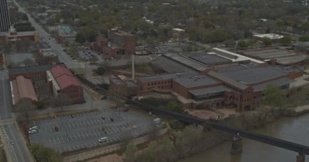 Columbus Georgia Aerial Birdseye Shot Chattahoochee River Low Rise Industrial — Wideo stockowe