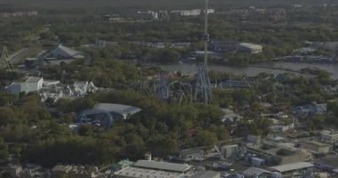 Orlando Florida Havacılık V29 lunaparkı ve birçok hız treni - DJI Inspire 2, X7, 6k - Mart 2020