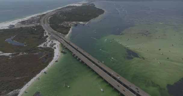Destin Florida Aerial Birdseye Disparo Del East Pass Isla Santa — Vídeos de Stock