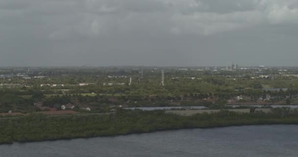 Vista Panorámica Hollywood Florida Aerial Sobre Hollywood Horizonte Fort Lauderdale — Vídeo de stock