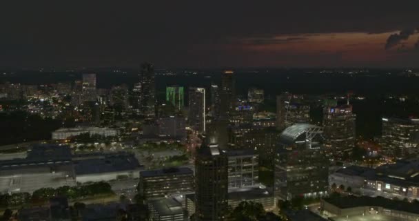 Atlanta Georgia Aerial V720 Pan Lewy Strzał Daleka Krajobraz Miasta — Wideo stockowe