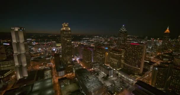 Atlanta Georgia Aerial V601 Přední Letecký Let Přes Centrum Města — Stock video