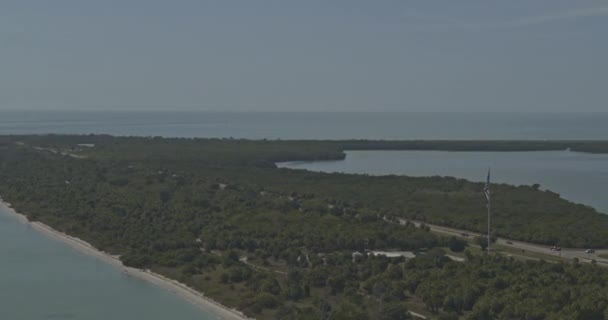 Fort Soto Park Florida Aerial Toma Panorámica Izquierda Derecha Del — Vídeo de stock