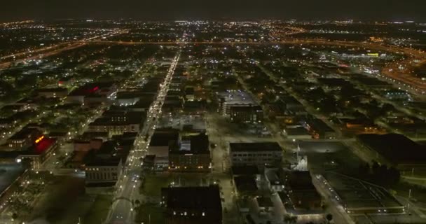 Tampa Florida Aerial Birdseye Shot Historic Ybor City Area Night — Video