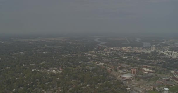 Montgomery Alabama Aerial V23 Širokým Úhlem Pohledu Kampus Asu Příměstské — Stock video