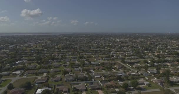 Cape Coral Florida Aerial V11 Flyby Vreedzame Buitenwijken Van Caloosahatchee — Stockvideo