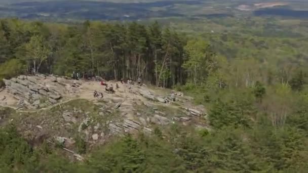 Pine Mountain Georgia Aerial Disparo Giratorio Cumbre Bosque Abril 2020 — Vídeos de Stock