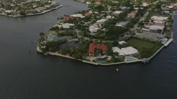 Fort Lauderdale Florida Aerial V30 Birdseye Βολή Του Intracoastal Waterway — Αρχείο Βίντεο