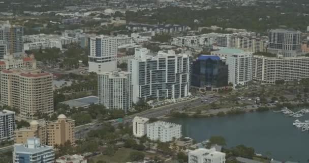 Sarasota Florida Aerial Pullout View Luxury Homes Resorts Dji Inspire — 图库视频影像