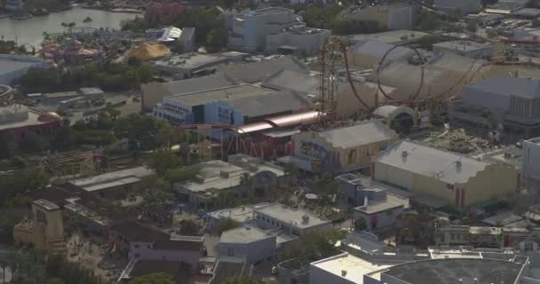 Orlando Florida Aerial V23 Birdseye Pan Left Shot Amusement Park — Stock Video