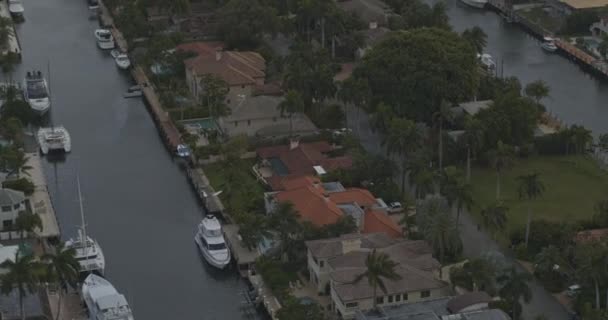 Fort Lauderdale Florida Aerial V19 Birdseye Shot Seven Isles Neighbourhood — Video