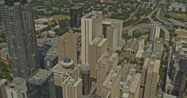 Atlanta Georgia Aerial V641 Vogelperspektive Auf Wolkenkratzer Einschließlich Der Berühmten Stock-Filmmaterial