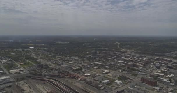 Columbus Georgia Aerial V12 Birdseye Shot Industrial Neighborhood Phenix City — 图库视频影像