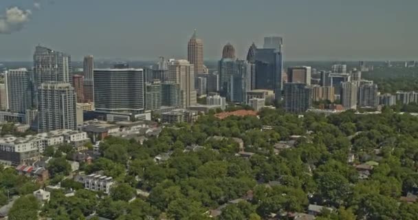 Atlanta Georgia Aerial V704 Átrepülnek Lövés Városkép Napközben Dji Inspire — Stock videók