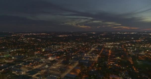 Mobile Alabama Aerial V24 Tramonto Sulla Città Cantieri Navali Del — Video Stock