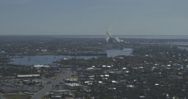 Panama City Florida Aerial Pan Right Shot Neighborhood Andrews Bay — стокове відео