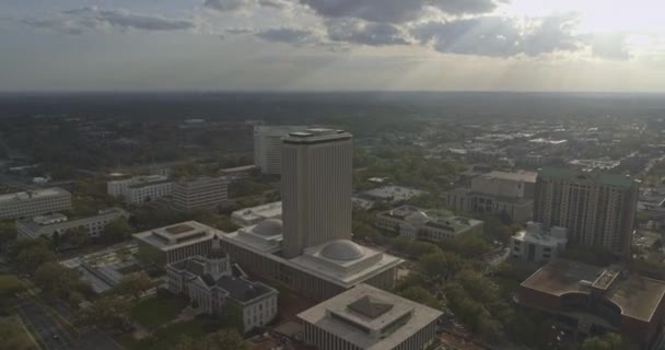 Tallahassee Florida Aerial Birdseye Shot City Scape Sun Lśniące Przez — Wideo stockowe