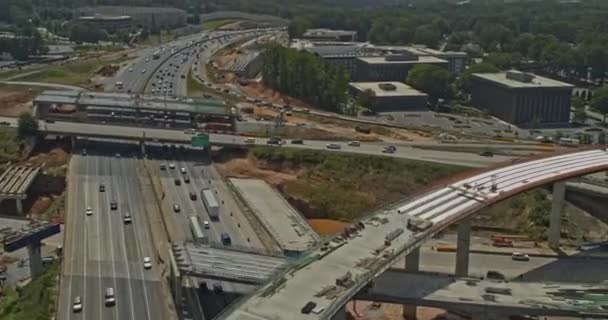 Atlanta Georgia Havacılık V676 Sandy Springs Yapım Aşamasındaki Otoyolun Döner — Stok video