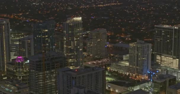 Fort Lauderdale Florida Aerial Vogelperspektive Über Das Stadtbild Bei Nacht — Stockvideo