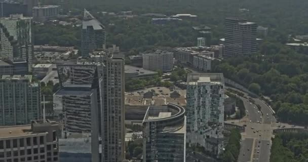 Atlanta Georgia Luchtfoto Van Wolkenkrabbers Buckhead Overdag Dji Inspire Augustus — Stockvideo