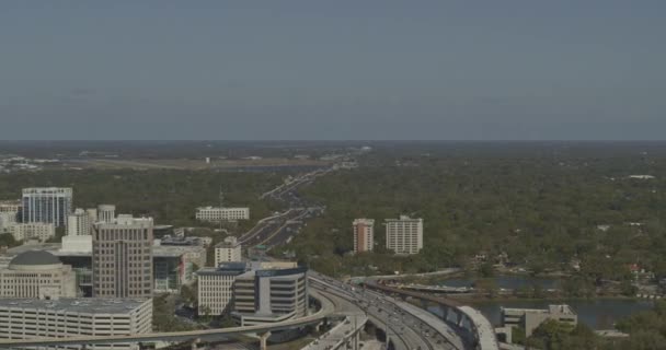 Orlando Florida Aerial V18 Pan Destra Sinistra Degli Edifici Monolite — Video Stock