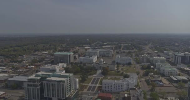 Montgomery Alabama Aerial V13 Panning Birdseye Uitzicht Hoofdstad Gebouwen Omliggende — Stockvideo