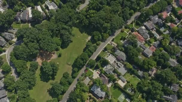 Atlanta Georgia Aerial V614 Naklonit Záběr Ansley Park Odhaluje Mrakodrapy — Stock video
