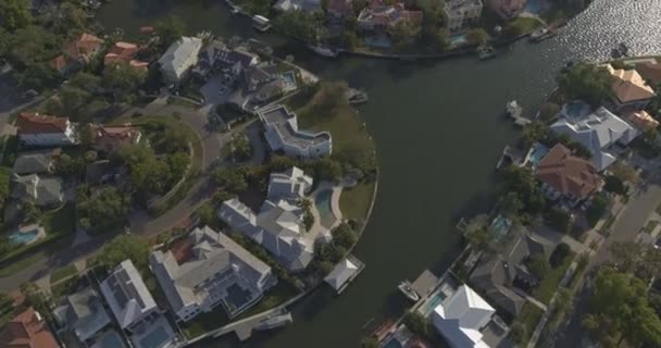 Tampa Florida Aerial V34 Снимок Особняков Районе Дэвис Айлендс Inspire — стоковое видео