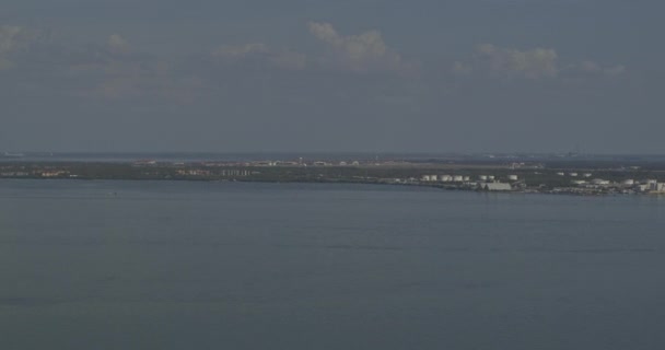 Tampa Florida Aerial V67 Pan Shot Air Force Base Nearby — стоковое видео