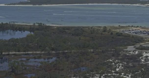 Panama City Beach Florida Aerial Pan Levý Snímek Mokřin Andrews — Stock video
